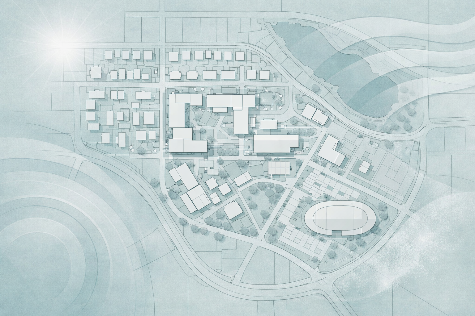 Monochrome atmospheric visual representing the Cocoon studio environment